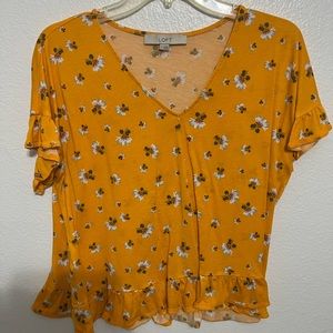 Loft yellow/orange flower pattern top